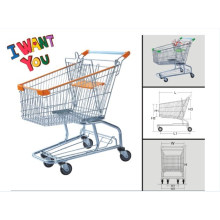 American Supermarket Zinc Metal Wire Shopping Cart